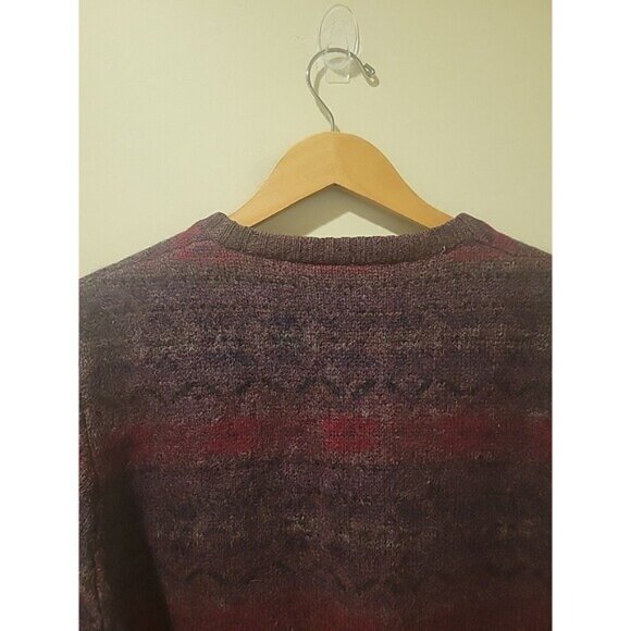 Vintage Ralph Lauren Chaps Men's M Sweater 100% Shetland Wool Grandpa Fisherman - Picture 5 of 6